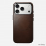 Кожаный чехол Nomad Traditional Horween Leather Case для iPhone 17 Pro коричневый (Rustic Brown) - фото № 4