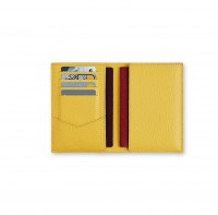 Чехол-книжка для паспорта, карт, прав из натуральной кожи DOST Leather Co. желтый