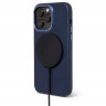 Чехол Decoded Leather Back Cover с MagSafe для iPhone 14 Pro Max синий (Navy) - фото № 2