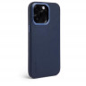 Чехол Decoded Leather Back Cover с MagSafe для iPhone 14 Pro Max синий (Navy) - фото № 3