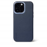 Чехол Decoded Leather Back Cover с MagSafe для iPhone 14 Pro синий (Navy)