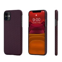 Чехол PITAKA MagEZ Case для iPhone 11 бордовый карбон Twill (KI1103R)