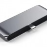 Адаптер USB-C Satechi Aluminum Type-C Mobile Pro Hub (ST-TCMPHM) серый космос - фото № 2