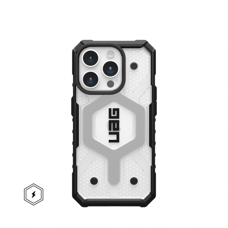 Чехол UAG Pathfinder с MagSafe для iPhone 15 Pro прозрачный (Ice)