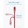 Кабель Anker PowerLine+ II Lightning — USB (0,9 метра) красный - фото № 2
