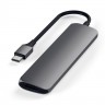 USB-хаб Satechi Slim Aluminum Type-C Multi-Port Adapter V2 (ST-SCMA2M) серый космос - фото № 2