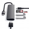 USB-хаб Satechi Slim Aluminum Type-C Multi-Port Adapter V2 (ST-SCMA2M) серый космос - фото № 3