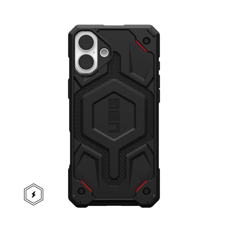 Чехол UAG Monarch Pro Kevlar с MagSafe для iPhone 16 Plus черный кевлар (Kevlar Black)