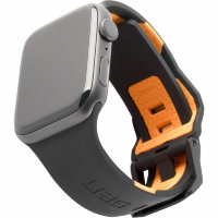Силиконовый ремешок UAG Civilian Strap для Apple Watch 42/44 мм чёрный/оранжевый