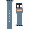 Силиконовый ремешок UAG Civilian Strap для Apple Watch 42/44 мм синий (Slate)/оранжевый - фото № 5