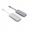 Мульти-хаб HYPER HyperDrive SLIM USB-C (USB-C PD 100 Вт, 2 USB-A 3.0, SD, microSD, HDMI 4K 30 Гц, MiniDP 4K 30 Гц, Gigabit Ethernet) серебристый - фото № 3