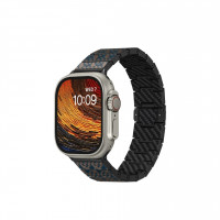 Браслет PITAKA Carbon Fiber Watch Band для Apple Watch 38/40/41/42/44/45/49 мм Stairs + Кубик Рубика