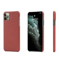 Чехол PITAKA MagEZ Case для iPhone 11 Pro красный карбон ёлочка Herringbone (KI1107)