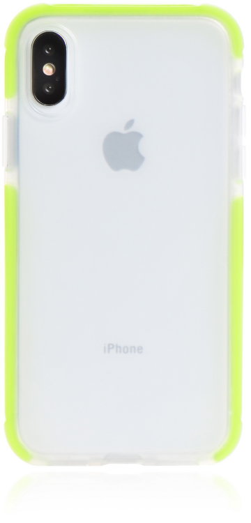 Силиконовый чехол Gurdini Crystal Ice для iPhone X / Xs кислотно-зелёный матовый