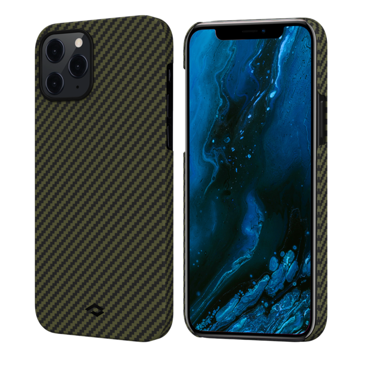 Чехол PITAKA MagEZ Case для iPhone 12 Pro Max зелёный карбон - Twill (KI1205PM)