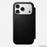 Кожаный чехол-книжка Nomad Modern Leather Folio для iPhone 17 Pro черный (Black) - фото № 6