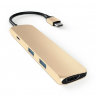 Переходник Satechi Slim Aluminum Type-C Multi-Port Adapter (4K HDMI, сквозной порт питания, 2х USB) золотой (ST-CMAG)