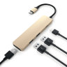 Переходник Satechi Slim Aluminum Type-C Multi-Port Adapter (4K HDMI, сквозной порт питания, 2х USB) золотой (ST-CMAG) - фото № 6