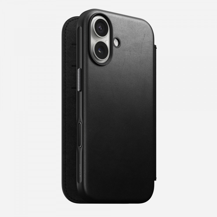 Кожаный чехол-книжка Nomad Modern Leather Folio для iPhone 17 черный (Black)