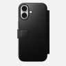 Кожаный чехол-книжка Nomad Modern Leather Folio для iPhone 17 черный (Black) - фото № 5