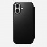 Кожаный чехол-книжка Nomad Modern Leather Folio для iPhone 17 черный (Black) - фото № 9