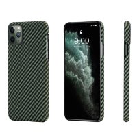 Чехол PITAKA MagEZ Case для iPhone 11 Pro Max зелёный карбон Twill (KI1105M)