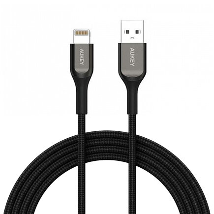 Дата-кабель MFi с нейлоновой оплёткой Aukey Lightning/USB (1,2 м, 480 Мбит/с)