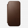 Кожаный чехол-книжка Nomad Modern Leather Folio для iPhone 17 коричневый (Brown) - фото № 7
